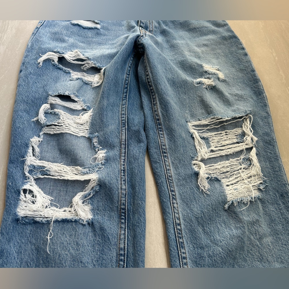 Aeropostale Ripped Blue Boyfriend Jeans - Picture 2 of 14